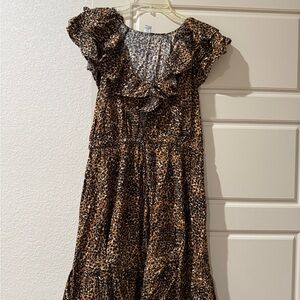 Leopard Print Ruffle Dress